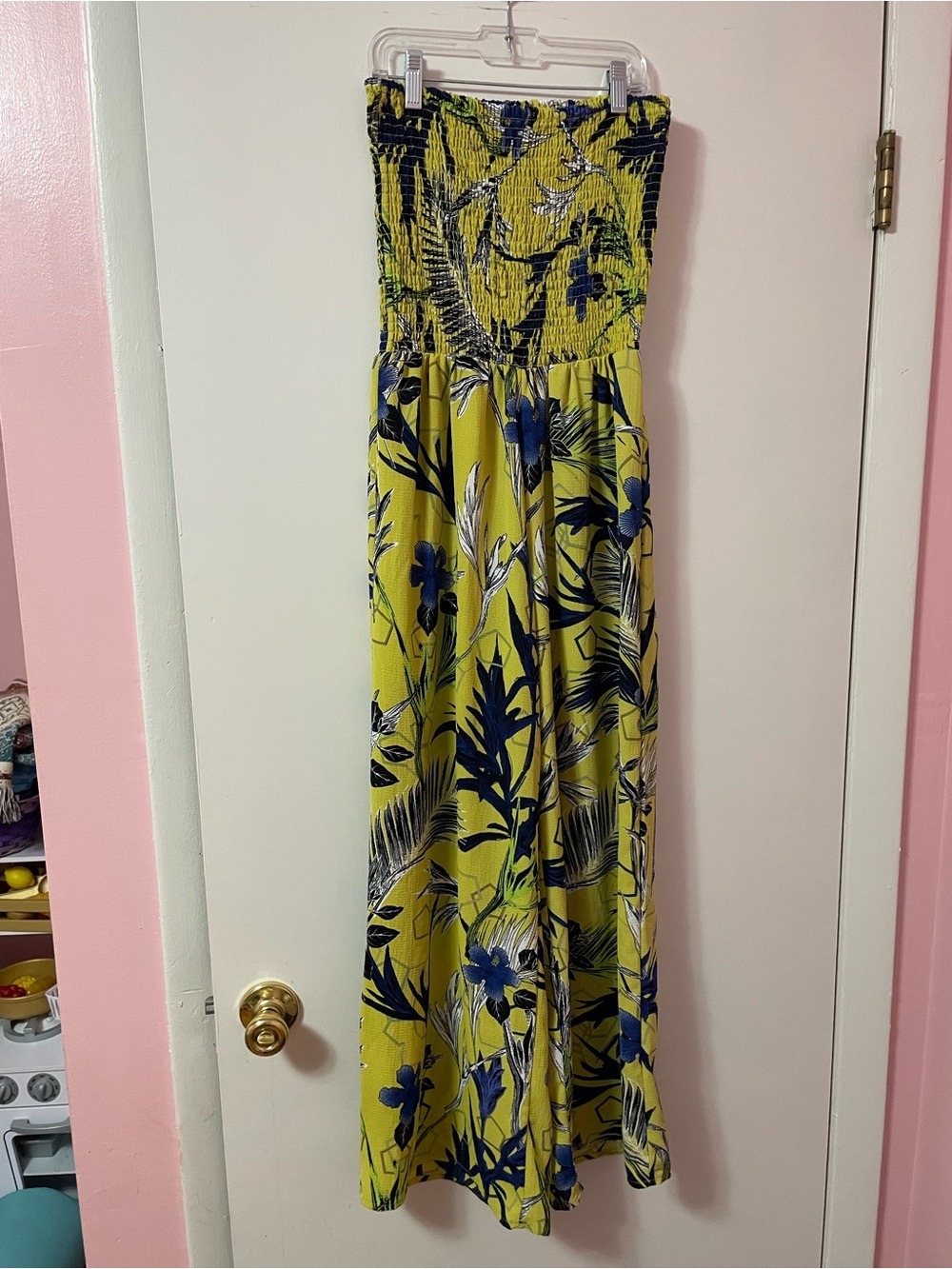 Mille Gabrielle Yellow Floral Strapless Romper